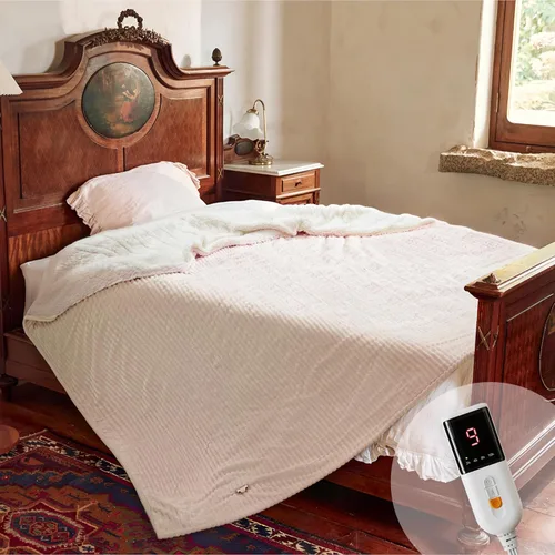 Miniatura 8 de Texciting Manta térmica eléctrica de 50 x 60 pulgadas, con 5 ajustes de calor, 3 horas de apagado automático, certificado ETL, lavable a máquina Rosa
