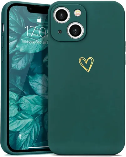 Miniatura 17 de Wirvyuer Funda para iPhone 13, bonita funda delgada a prueba de golpes con soporte de carga inalámbrica y protección, color negro