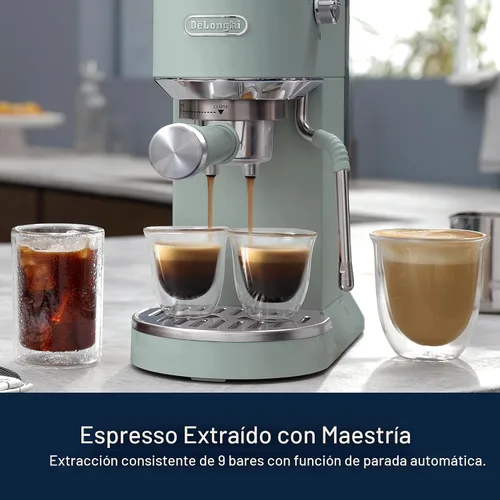 Miniatura 4 de De'Longhi Dedica Duo - Máquina de Espresso Compacta - Cafetera de Preparación en Frío con Varilla Espumadora de Leche - para Espresso, Café Caliente