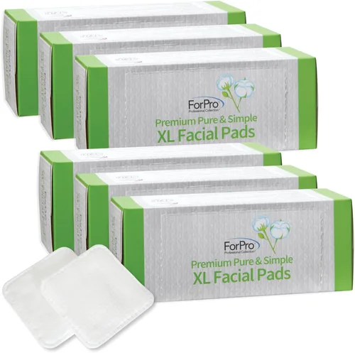 Miniatura 9 de Almohadillas faciales ForPro Premium Pure & Simple XL, almohadillas desmaquillantes desechables ultra suaves de triple capa, 100% veganas y libres