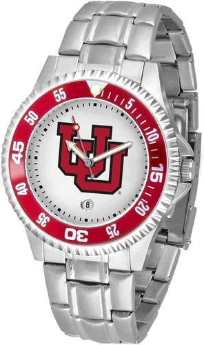 Miniatura 38 de SunTime Reloj de cuarzo de 1.575 in para hombre, correa de acero inoxidable de 0.787 in, esfera Gameday Tulane ola verde