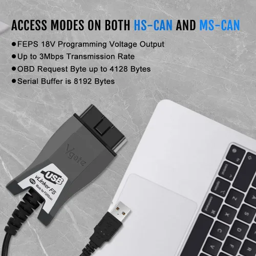 Miniatura 5 de Vgate vLinker FS USB OBD2 a USB Herramienta de diagnóstico de coche lector de código para FORScan OBD2 adaptador