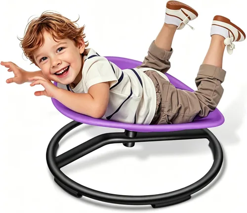 Miniatura 9 de FERUERW Silla Giratoria para Niños Autistas, Silla Sensorial Giratoria, Capacidad de Peso 100KG, Juguete Sensorial para Niños con TDAH/Autismo, Rojo