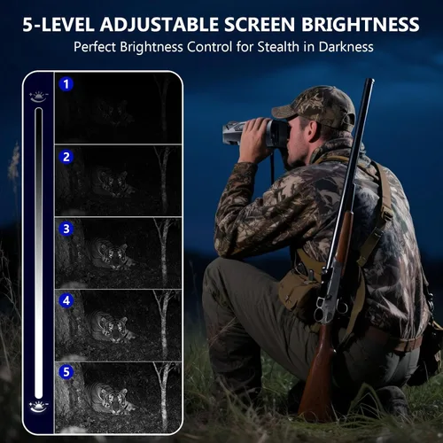 Miniatura 7 de Gafas de visión nocturna 4K, prismáticos de visión nocturna con pantalla HD de 4.0 pulgadas con batería recargable de 5000 mAh, tarjeta TF de 64 GB