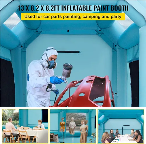 Miniatura 2 de VEVOR Cabina de Pintura Inflable Portátil, Cabina de Pulverización Inflable de 13 x 8 x 8 pies, Carpa de Pintura para Automóvil con Sistema