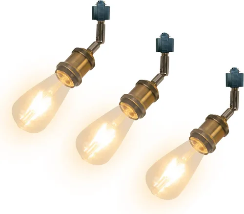 Miniatura 7 de Paquete de 1 unidad de diseño retro E26/E27 con base de título ajustable, ángulo de título rotado, sistema H, mini iluminación de cabeza de pista