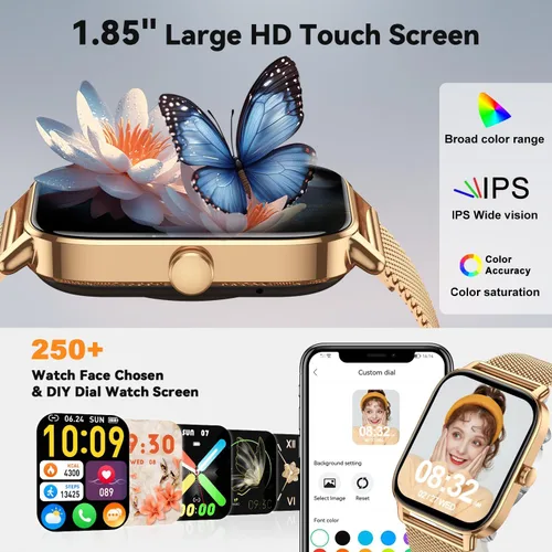 Miniatura 6 de Smart Watch for Women Android/iPhone: Fitness Tracker Smart Watches Rose Gold IP68 Waterproof Bluetooth Calls Answer&Make 1.85" Smartwatch Activity