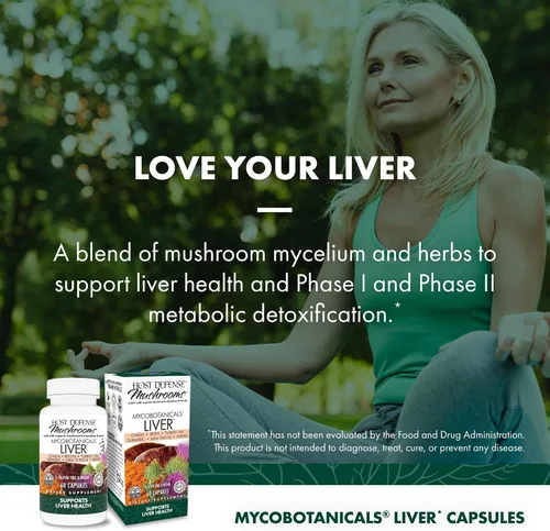 Miniatura 5 de Host Defense MycoBotanicals Hígado* Cápsulas – Suplemento de salud hepática con cardo mariano y raíz de cúrcuma – Suplemento de hongos con cola