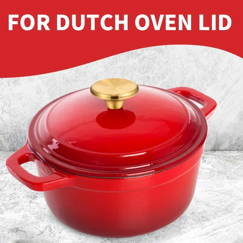 Miniatura 3 de Hotop 4 Juegos de Pomos para Horno Holandés de Acero Inoxidable, Pomo de Repuesto, Mango de Tapa de Olla Compatible con Le Creuset, Aldi, Lodge