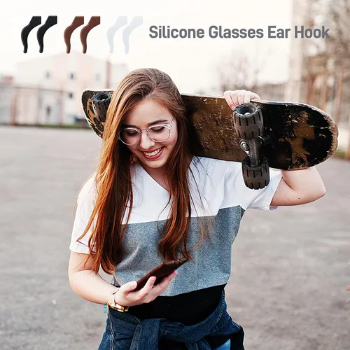 Miniatura 6 de 20 pares de empuñaduras para lentes, soporte antideslizante, cojín de silicona suave para orejas, retenedor de manga, ganchos para deportes, lentes