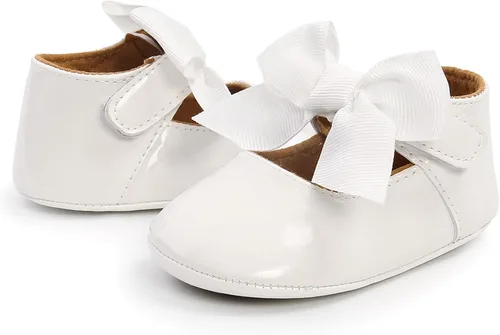 Miniatura 4 de Baby Girls Mary Jane Flats Shoes Moccasins Rubber Non-Slip Soft Sole Toddler Princess Dress Shoes