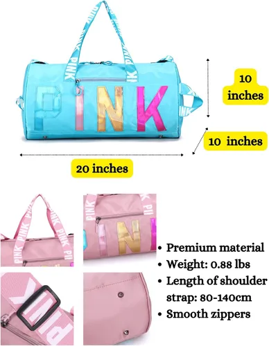 Miniatura 3 de Bolsa de gimnasio grande estética, bonita bolsa de lona para mujer con asa, bolsa de viaje para el hombro, bolsa de mano resistente para deportes