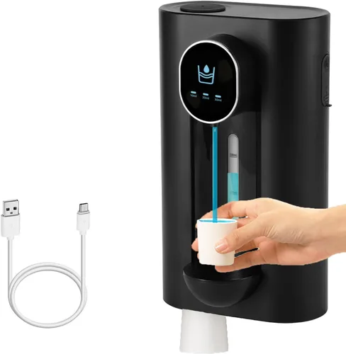 Dispensador automático de enjuague bucal para baño, dispensador de enjuague bucal montado en la pared de 18.3 fl oz, recipiente recargable para