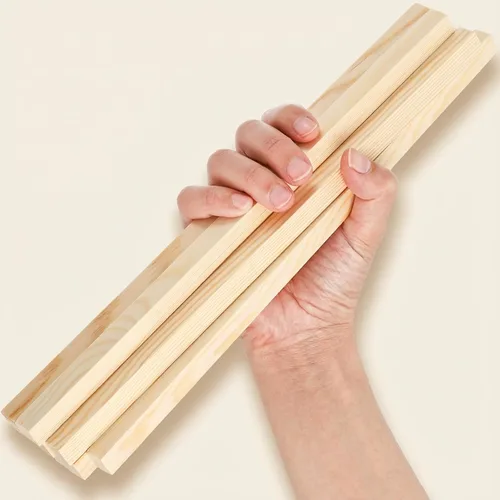 Miniatura 3 de Elsjoy Paquete de 50 varillas cuadradas de madera de 1/2 x 12 pulgadas, palos de madera de pino sin terminar para manualidades, proyectos