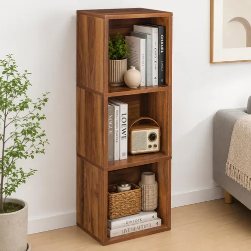 Miniatura 3 de Librería, estantería, estantes de almacenamiento independientes, estantería abierta para dormitorio, estantería pequeña para sala de estar y oficina