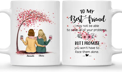 Miniatura 24 de Gossby - Taza de café personalizada para mujer, 2 unidades, con nombres personalizados Taza personalizada para dos mujeres, taza de café