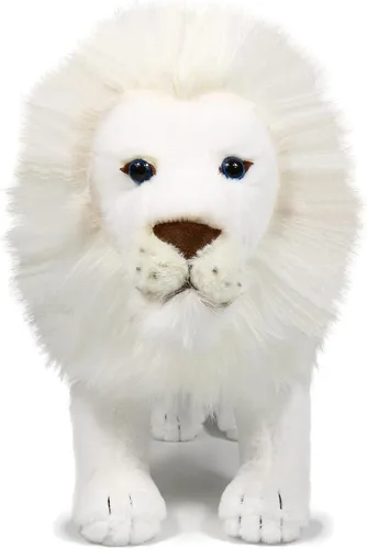 Miniatura 3 de Ice King Bear Peluche de león blanco, juguete de peluche realista, 12 pulgadas de longitud