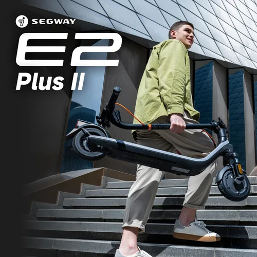 Miniatura 14 de Segway Ninebot E2 Plus II/E2 Pro/E3 Pro Electric Scooter, 15.5–20 MPH, Long Range, Dual Elastomer Suspension (E3 Pro only), Foldable Adult Scooter