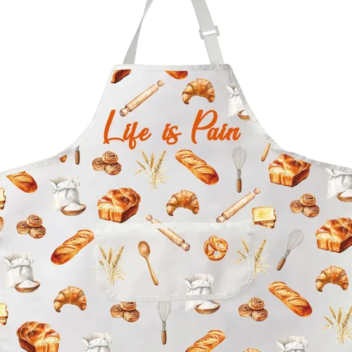 Miniatura 2 de Divertido delantal de cocina de pan para amantes del pan, regalo de panadero, regalo para hornear, la vida es el dolor del pan en delantal francés
