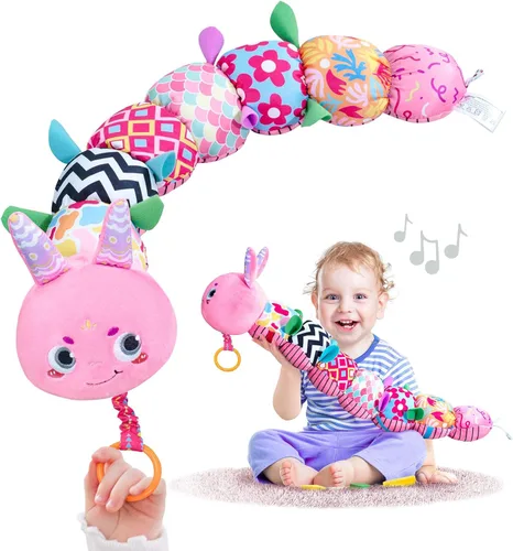 Infinno Juguetes sensoriales de peluche musicales para bebés para niñas y niños, juguetes de seguridad suaves para recién nacidos de 0-3-6-12 meses