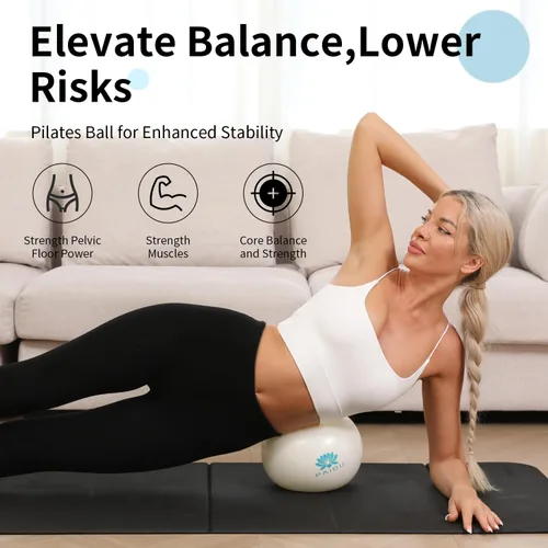 Miniatura 7 de PAIDU Pelota de pilates con núcleo de 10 pulgadas, antiexplosión y antideslizante, apta para pilates, yoga, entrenamiento de núcleo, terapia física