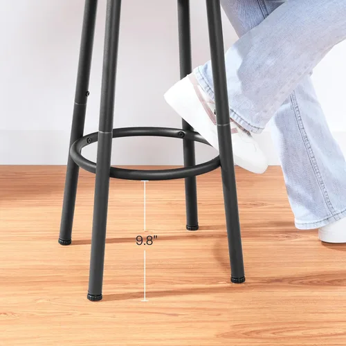 Miniatura 8 de HOOBRO Taburetes de bar, taburetes de bar giratorios juego de 2, sillas de bar redondas de 24.9 pulgadas, sillas de desayuno modernas sin espalda