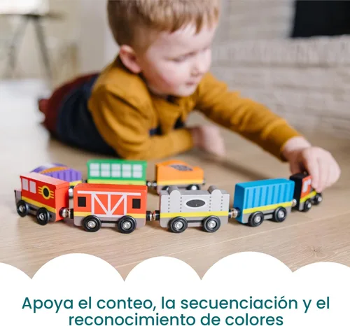 Miniatura 5 de Melissa & Doug – Tren de madera, vagones de tren
