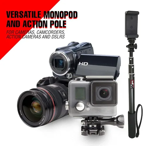 Miniatura 3 de Vidpro MP20 - Poste de acción ligero de 36 pulgadas extensible de aluminio monopie se pliega hasta 10 pulgadas, incluye soporte integrado para GoPro