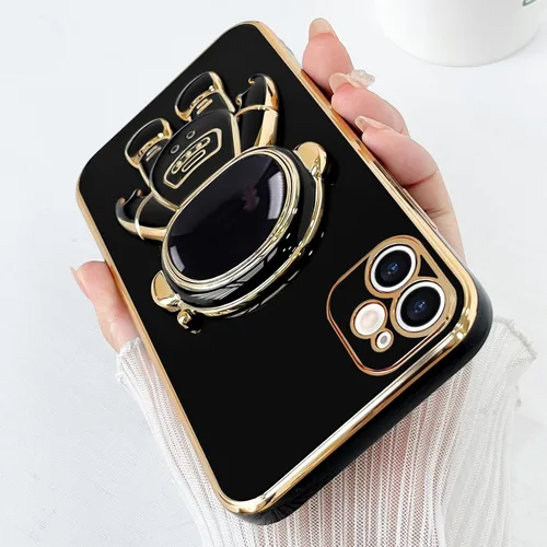 Miniatura 3 de Pepmune Funda compatible con iPhone 12 Bonita Diseño de Soporte de Astronauta en 3D Protección de Cámara A Prueba de Golpes Cubierta Trasera Suave