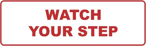 Miniatura 36 de Signs ByLITA Letrero estándar para pared o puerta con texto en inglés «Watch Your Step», señalización de salud y seguridad (negro), mediano