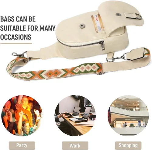 Miniatura 7 de KUANG! Bolso bandolera para mujer, de piel sintética, pequeña, bandolera, multiusos, para el pecho, para mujer, ciclismo, viajes