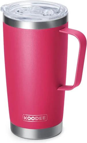 Miniatura 54 de Koodee - Vaso delgado de acero inoxidable de 20 onzas (4 unidades) aislado con doble pared, vaso de agua con 4 tapas, 4 popotes y 2 cepillos