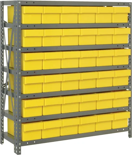 Miniatura 539 de Quantum QSBU-245BK Heavy Duty Shelving Unit with (7) Shelves and (24) QUS245 Black Bins for Garage Warehouse Storage Distribution 400 lb Load