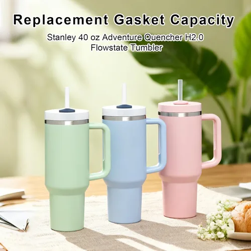 Miniatura 5 de 4 juntas de tapa para vasos Stanley Adventure Quencher H2.0 Flowstate de 40 onzas, sin BPA, sellos de tapa de silicona a prueba de fugas