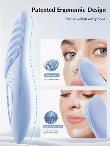 Miniatura 3 de COSLUS Cepillo de Limpieza Facial de Silicona Depurador Facial: IPX7 Cepillo de Lavado Facial Recargable Impermeable, 4 Modos de Limpieza, Cepillo