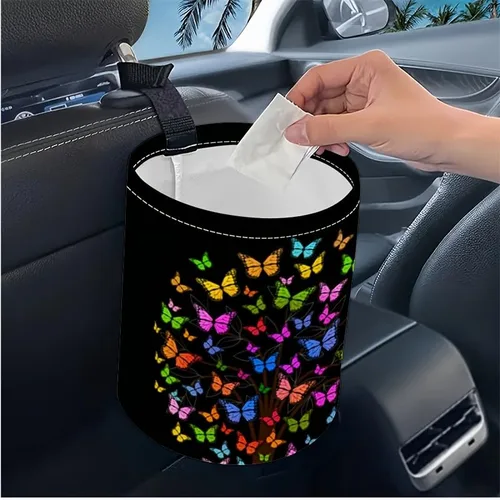 Miniatura 7 de Papelera portátil reutilizable impermeable para automóvil, organizador de vehículos multiusos, esenciales para viajes por carretera (abeja)