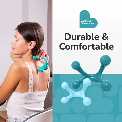 Miniatura 5 de BioSwiss Paquete de 2 masajeadores portátiles de cuerpo completo, herramienta de punto de presión de 4 piernas para espalda, cuello y hombro