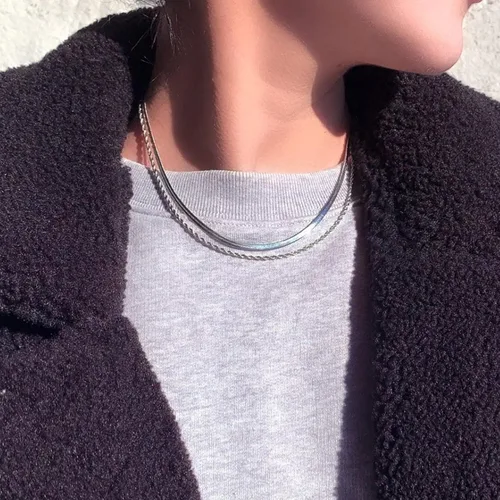 Miniatura 8 de Collar de espiga para mujer, delicado collar de oro, serpiente chapada en oro de 14 quilates, gargantilla de cadena de oro, collares simples