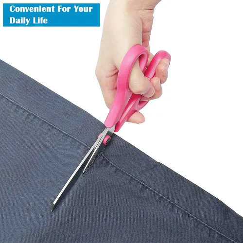Miniatura 6 de Tijeras, hoja afilada, mango ergonómico, tijeras resistentes para oficina, hogar, escuela, costura, tela, suministros de manualidades, paquete