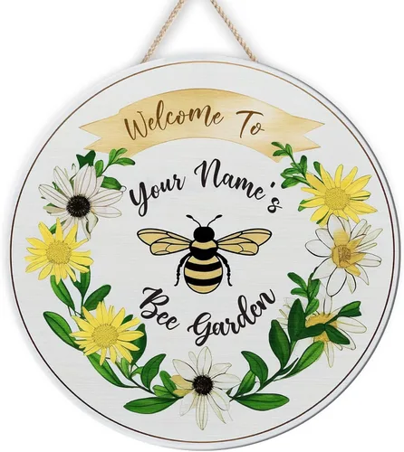 Placa de pared personalizada de madera de abeja de miel, regalos para apicultores, letrero de granja de res, letrero de abeja, decoración de abeja,