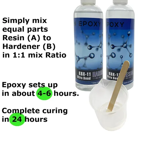 Miniatura 9 de KBX-11 Ultra Bond - Kit de resina epoxi - 2 partes de epoxi transparente - Alta resistencia, alto brillo sin compuestos orgánicos volátiles y BPA