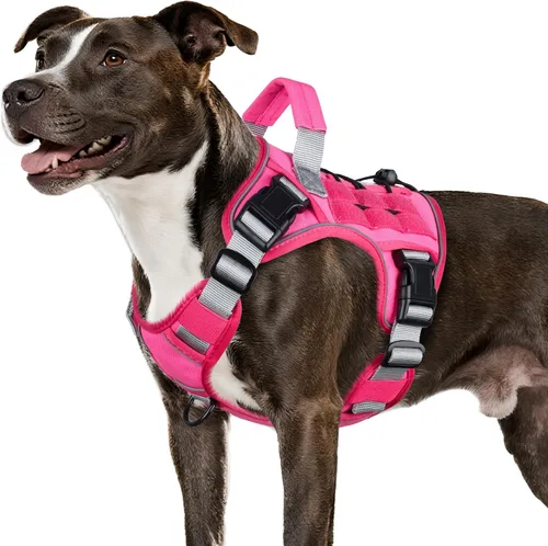 Miniatura 28 de WINGOIN - Arnés táctico púrpura para perros medianos, arnés resistente sin tirones con asa, chaleco militar K9 reflectante ajustable para mascotas