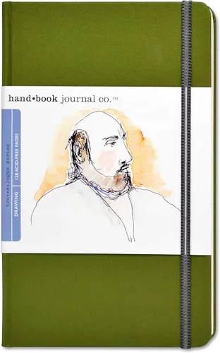 Miniatura 25 de Libro de Dibujo, Diario de Viaje, Gran Retrato 10-1/2 x 8-1/4, Diario de Artista Verde Cadmio