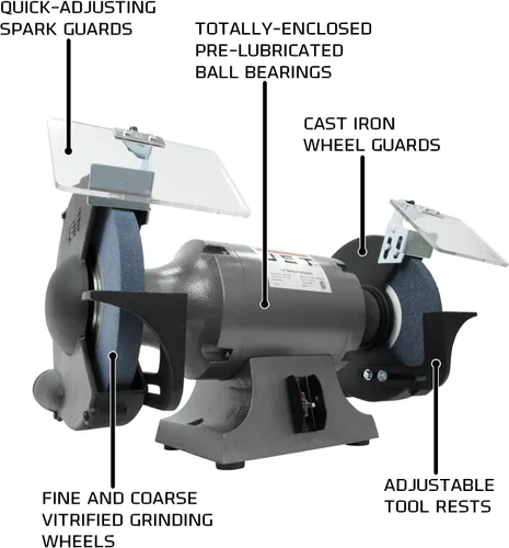 Miniatura 2 de JET JBG-10B, amoladora de banco de 10 pulgadas, 1725 RPM, 1-12 HP, 1 Ph 115V (577103)