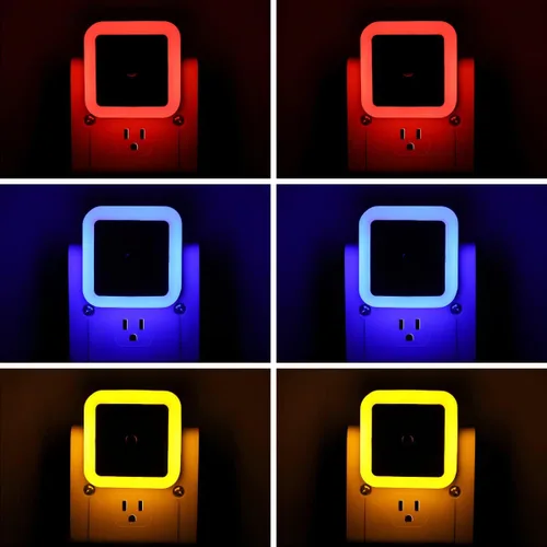 Miniatura 12 de Paquete de 6 luces nocturnas LED azules enchufables, sensor de atardecer a amanecer encendido y apagado automático, eficientes energéticamente