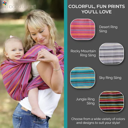 Miniatura 3 de Hip Baby Wrap Portabebés tejido para bebés y niños pequeños, perfecto para baby shower, eslinga, uso y cubierta de lactancia (medianoche)