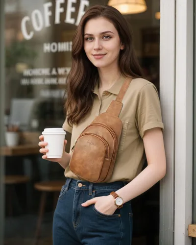 Miniatura 2 de Telena Riñonera pequeña para mujer, de cuero, cangureras, bolsa de pecho para mujer