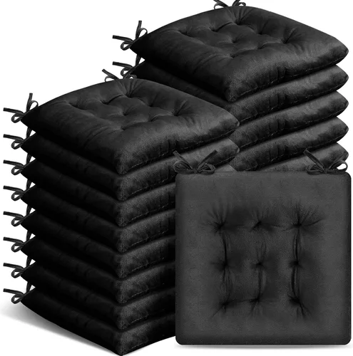 Miniatura 9 de Timgle Paquete de 16 cojines de asiento para silla, cojines de patio para muebles, almohadillas para sillas con lazos, tapete antideslizante