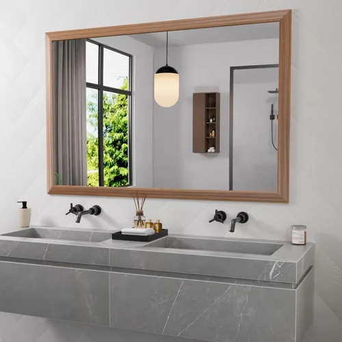 Miniatura 96 de Amorho Espejo de Baño Negro, Espejos de Pared de 24x30 Pulgadas con Marco de Metal Grueso para Sobre el Fregadero, Dormitorio, Sala de Estar