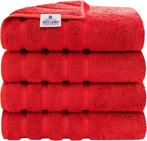 Miniatura 62 de American Soft Linen - Juego de 4 toallas, 100% de algodón turco, 27 x 54 pulgadas, tamaño extragrande, toallas para la ducha, color amarillo